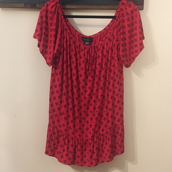 Michel Studio Red Peasant Top Size 2X - Picture 5 of 13